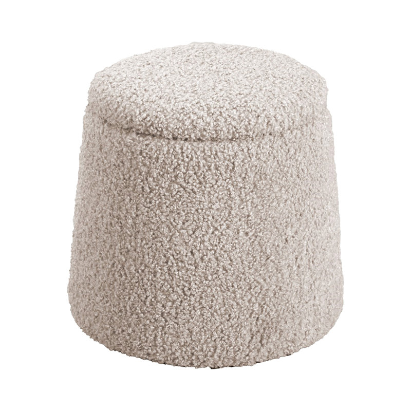 Versatile Round Ottoman With Premium Padding And Practical Storage Functionality