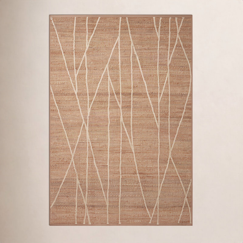 Albemarie Geometric Handmade Natural/Ivory Area Rug, Rectangle 7 pi 9 po x 9 pi 9 po