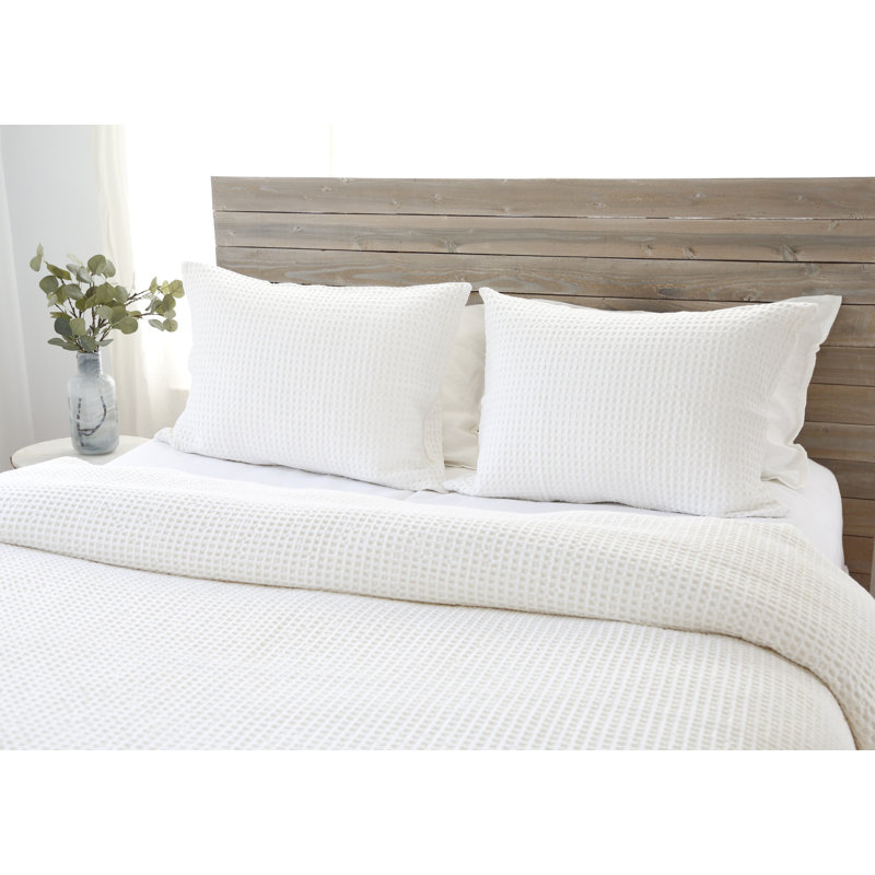 Zuma Cream/Charcoal/Natural/Mist Cotton Piece Sham, Cream, King