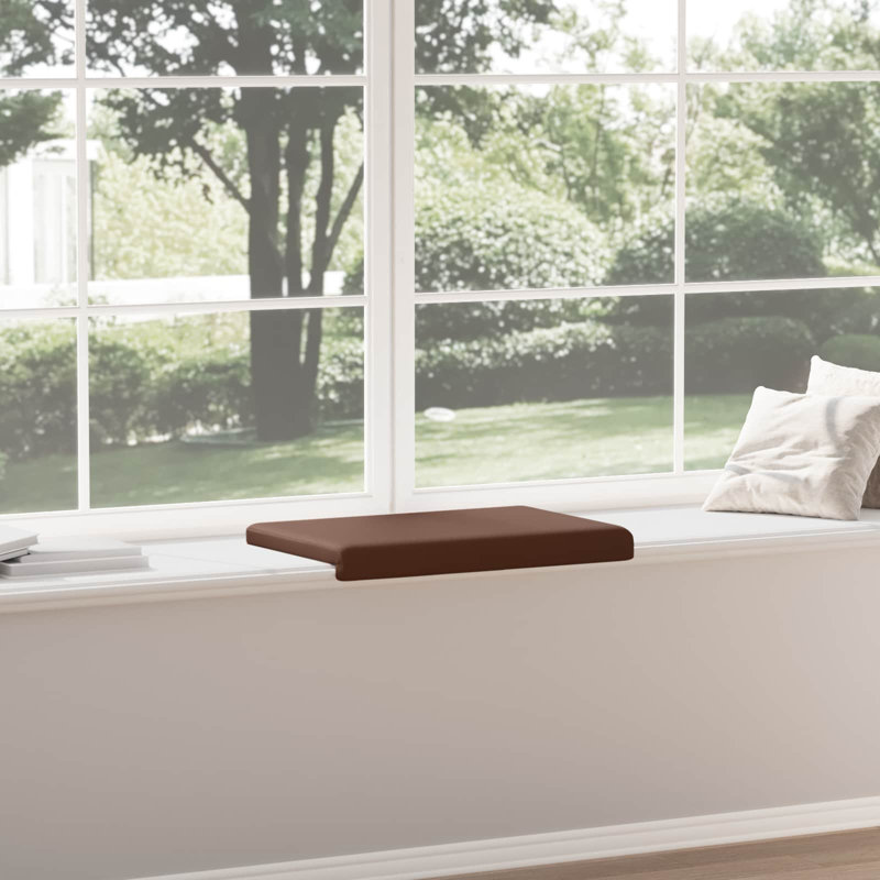  Bench Cushion Faux Leather Modern L-Shape Indoor Home Decor Seating, 1, Brown, 60 cm W x 38 cm D