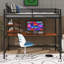 Lit mezzanine simple en métal avec bureau et tablette, structure de lit en métal-114328182
