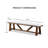 Modern Upholstery Bench With Cushion Rustic Style Trestle Base Upholstered Seat Brown And White Finish