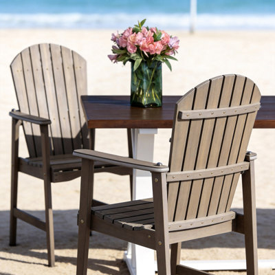 Outdoor Weather Resistant Acacia Wood Adirondack Dining Chairs (Set of 2)