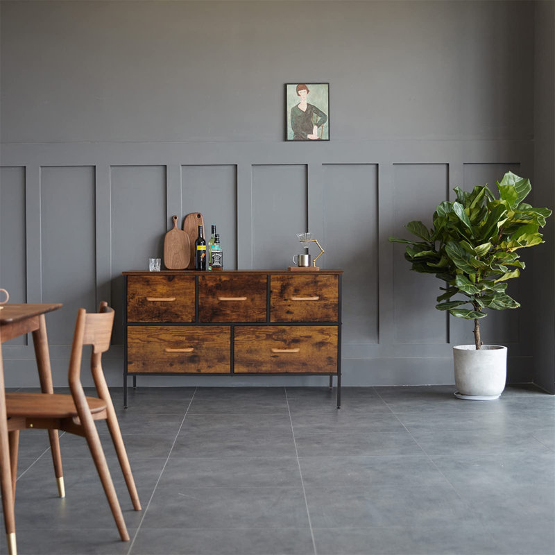 Nysa 97.6cm W 5 - Drawer Chest of Drawers