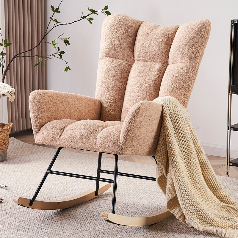 Chaise berçante Jeiny, Crème, crème