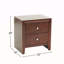 Table de chevet 2 tiroirs en bois cerise brune