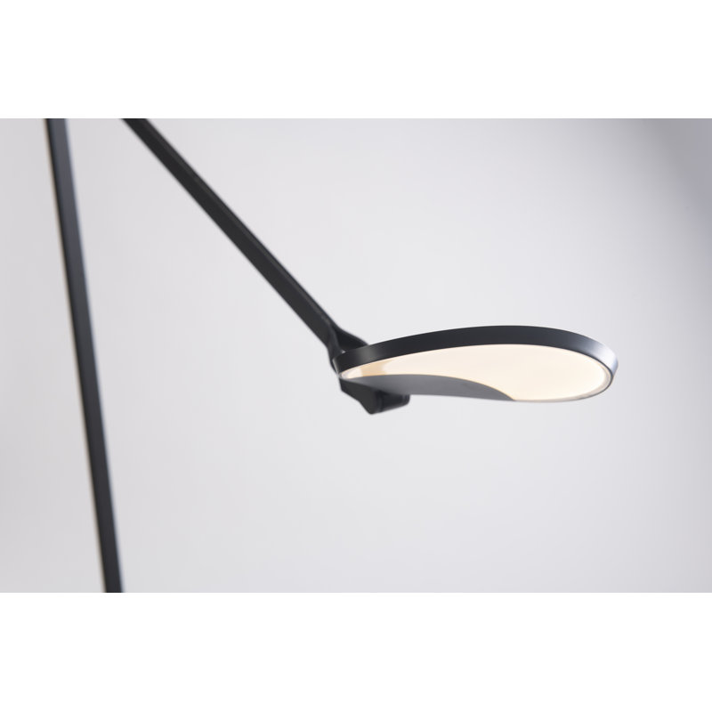 Splitty 45.3'' LED Swing Arm Floor Lamp with USB, Matte Black