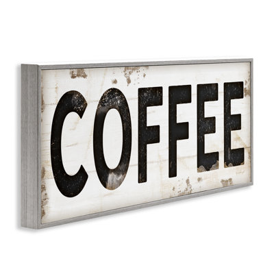 «Coffee Typographie Vintage Sign» par Jennifer Pugh, reproduction d'art textuel
