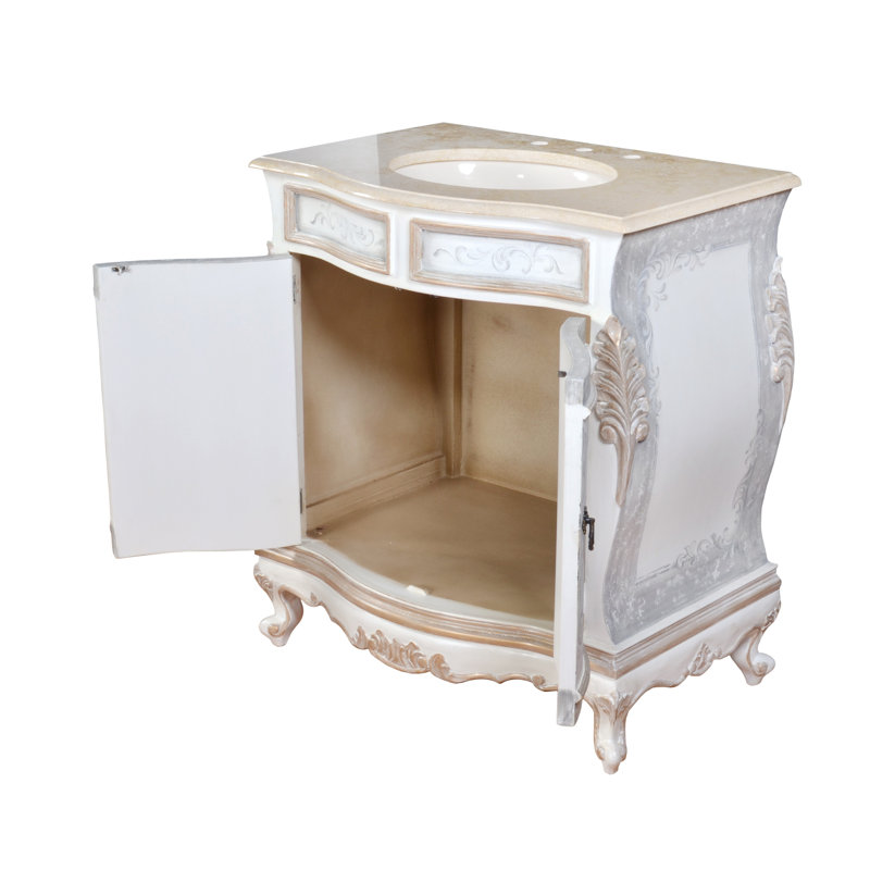 Meuble-lavabo simple 33 po avec plateau en marbre Estin