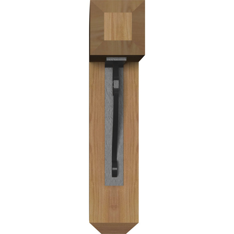 Edwards Single Brace Craftsman Ironcrest Bracket, 20"H x 18"D, 4"W x 4"T Western Red Cedar (Rough Sawn)