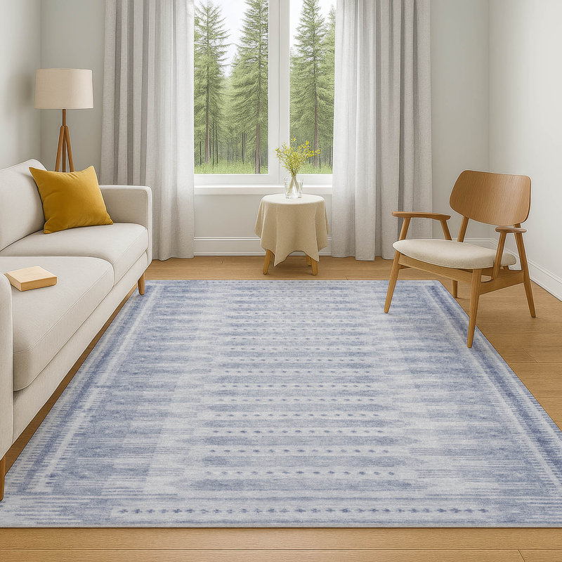 Premium Machine Washable Mayfield Border Rug, Rectangle 10' x 14'