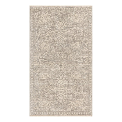 Tapis gris à motif floral Gause