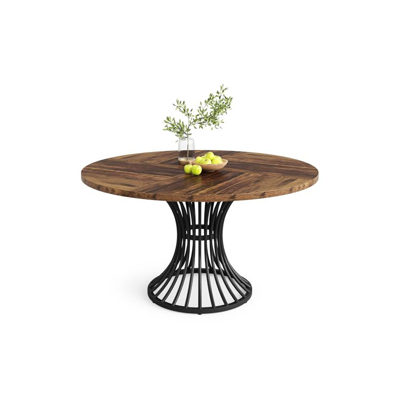 Aishini Round Solid Wood Top Dining Table