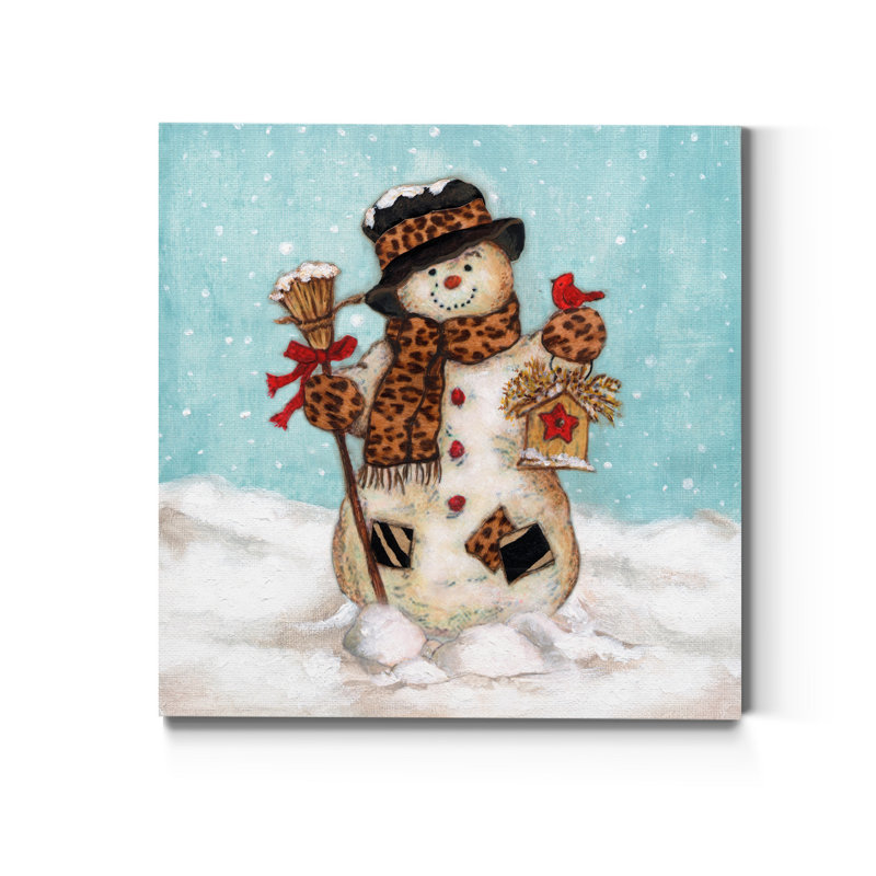 Bonhomme de neige - impression sur toile tendue, H 24 po x l 24 po x P 1 po