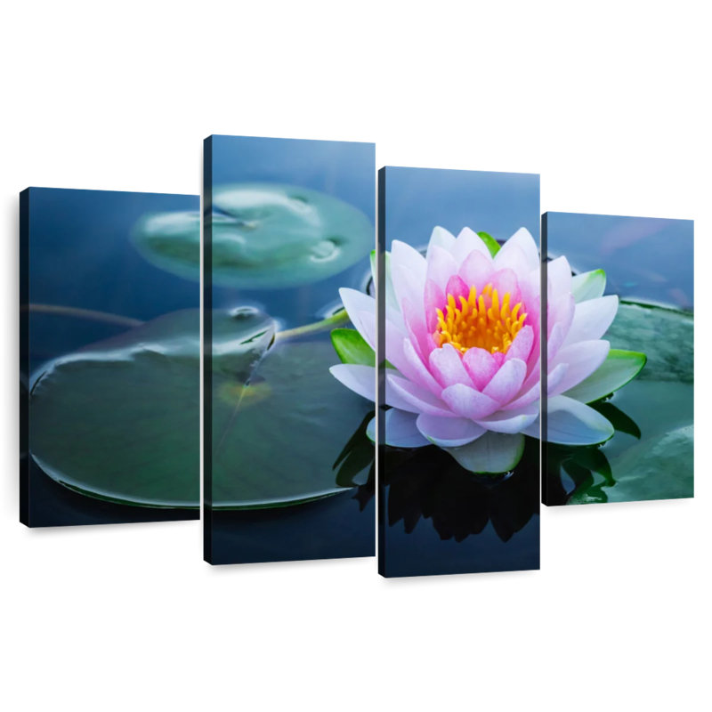 Harnek délicate fleur de lotus, H 48 po x l 75 po