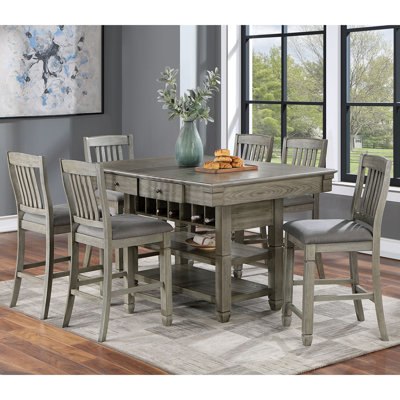 Devontee Wood 7-Piece Counter Height Table Set