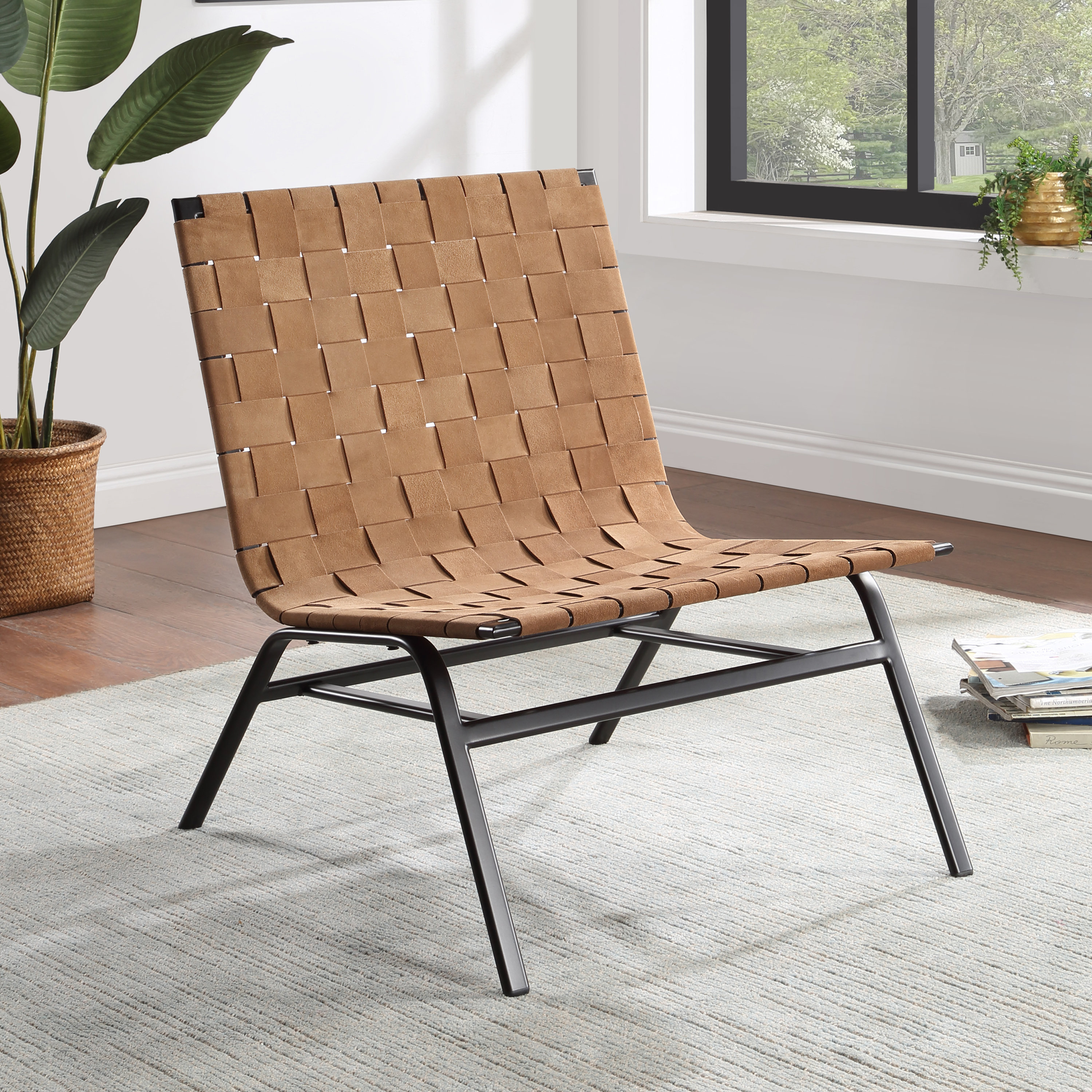 Wade Logan® Farallones 25.63'' Wide Genuine Leather Top Grain Leather Slipper Chair & Reviews | Wayfair