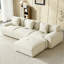 Canapé-lit modulaire convertible en velours côtelé 107 po avec repose-pieds 107 po beige-1069862655-824844962