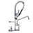 Commercial Triple Handles Wall Mount Stainless Steel  Brass Standard Kitchen Faucet In Chrome