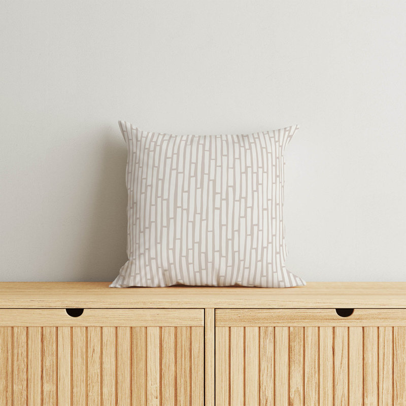 Cultural Rows Taupe Throw Pillow, 18"H x 18"W
