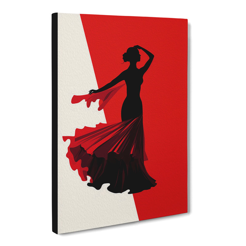 Flamenco Dancer Minimalism No.3 - Wrapped Canvas, 50cm H x 35cm W x 3cm D