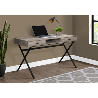 Computer Desk With Storage Drawers And Metal Legs For Home Office