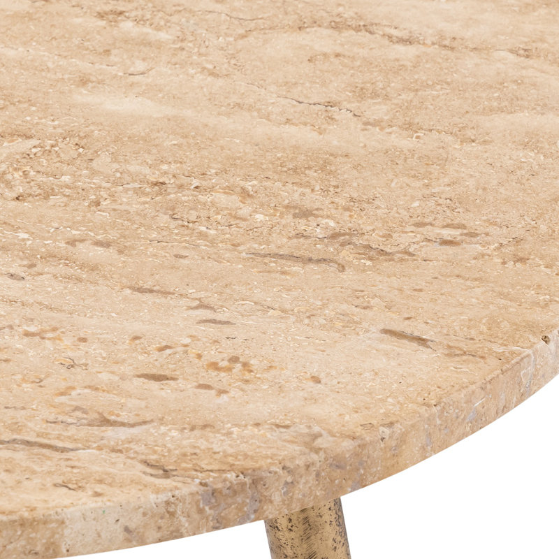 Ensemble de 2 tables d'appoint en marbre avec pieds en aluminium, Gold