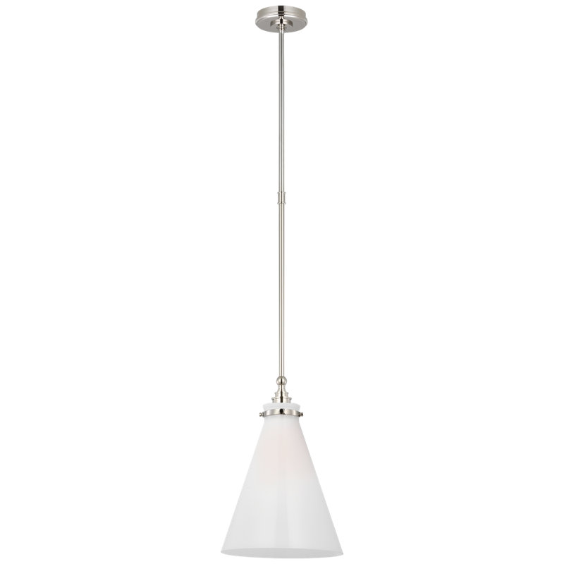 Parkington 1 - Light Pendant, Bronze, White Glass, 15.5" H x 11" W x 11" D