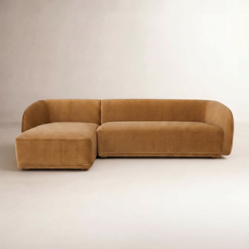 Penelope 2 - Piece 112" Chaise Sectional, Noir Bouclé, Left Hand Facing