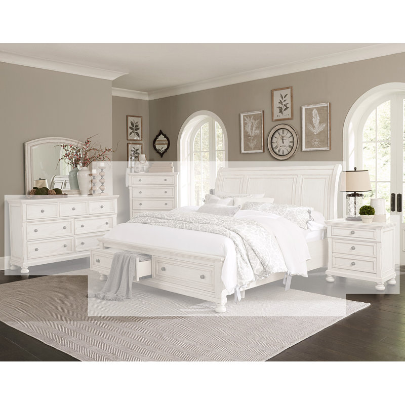Miroir Caiden, Blanc brossé au métal