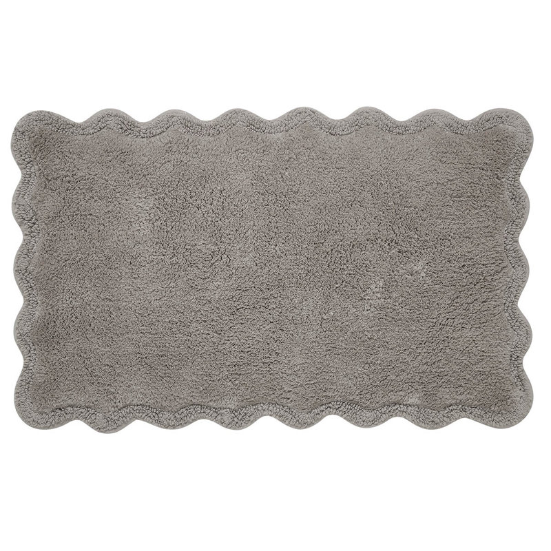 Home Scallop Cotton Bath Rug,, "Single - 20"L x 32"W, Brown