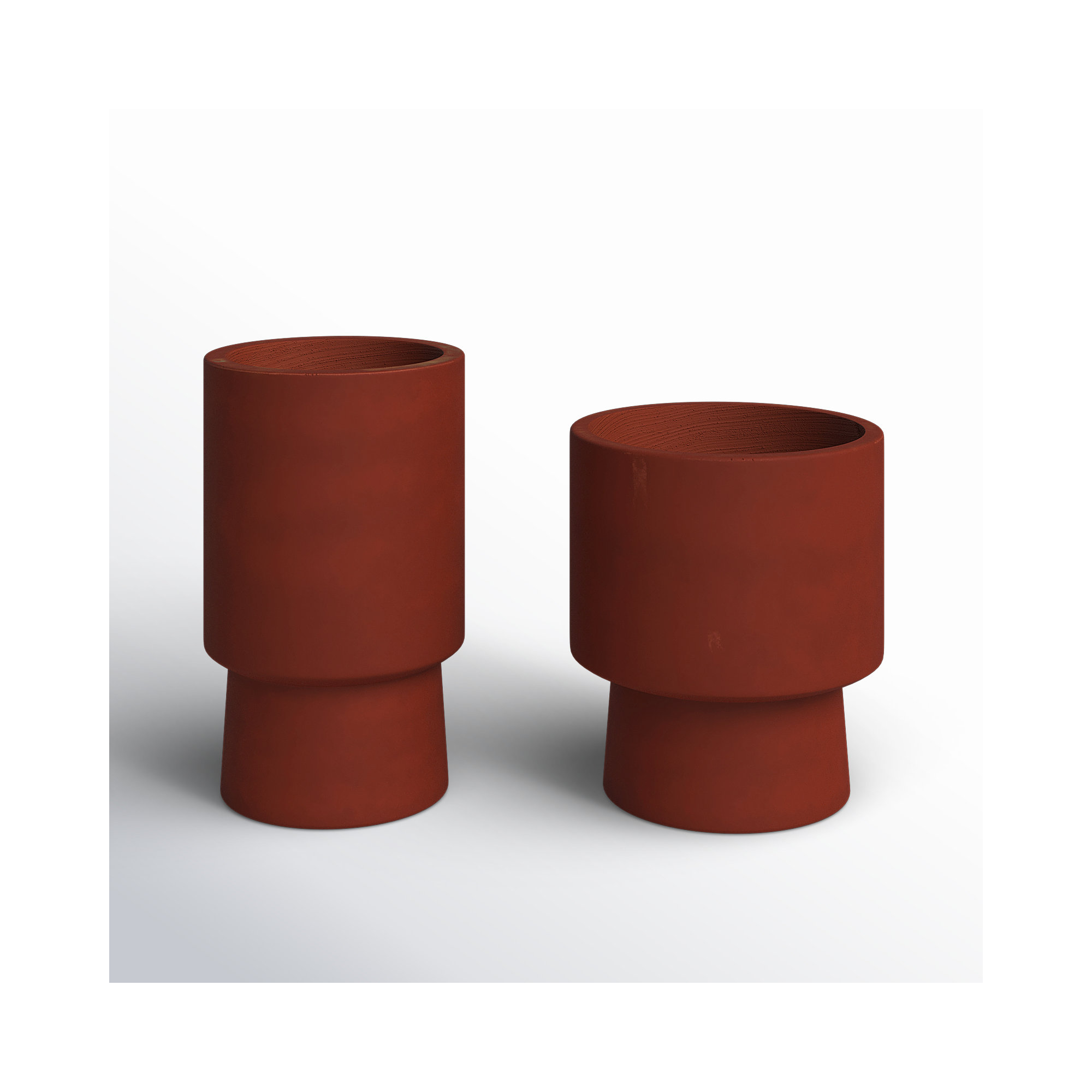 Robbins Pot Planter - Set of 2, Red, 16.55" H x 9.85" W x 10.3" D