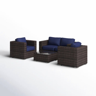 Fully Assembled Outdoor Furniture Ensemble With 5 Pieces, Rustproof Aluminum And , - Inch Thick Cushions, Removable Zippered Covers For Quick Cleaning Piece Conversation Relaxation Party, Including ,
