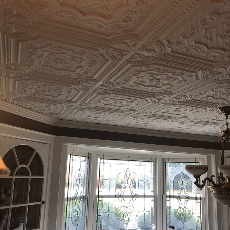 Damaris 24" x 24" Chocolate Vanilla PVC Ceiling Tile