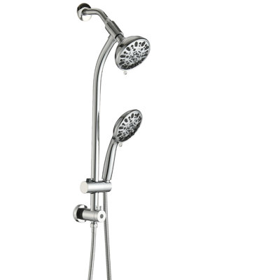 5 Inch Rain Shower & 7-Spray Handheld With 26" Slide, Easy Installation, Angle-Adjustable, Nozzles, Stable 1.8Gpm Flow, Manual Control Bathroom : Showerhead And Adjustable, Dual Flow 1.8Gpm, No Wall