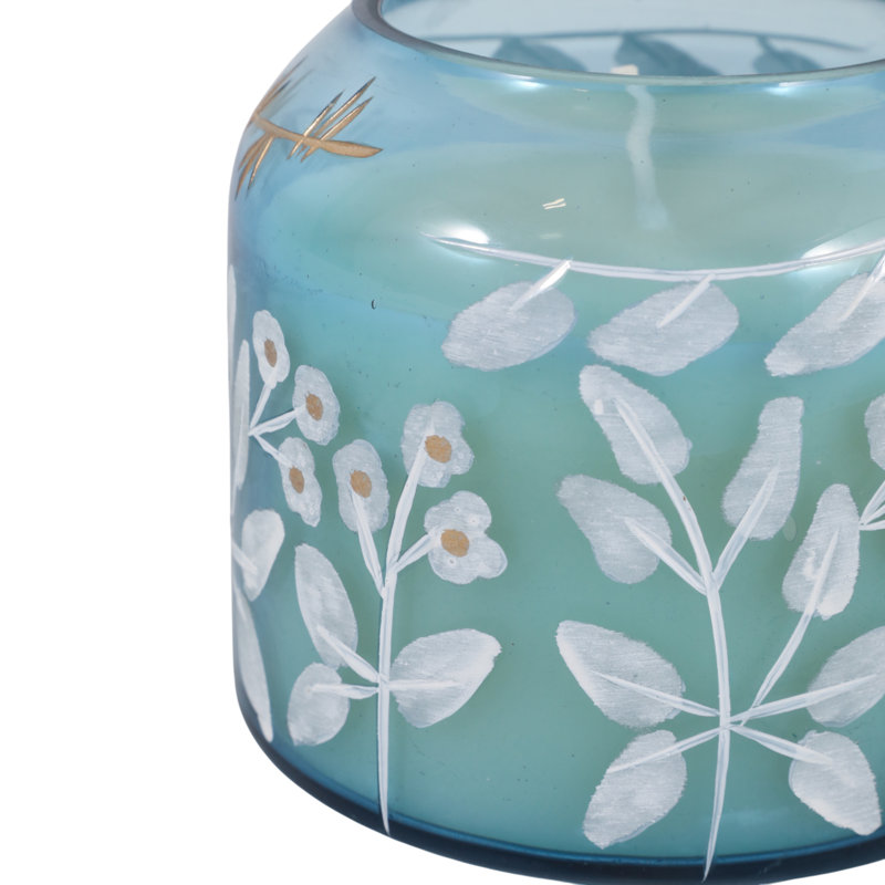 Bougie décorative florale parfumée au jasmin pour le décor du salon - Bougie en cire de soja en verre moderne pour table basse, bibliothèque ou chambre à coucher