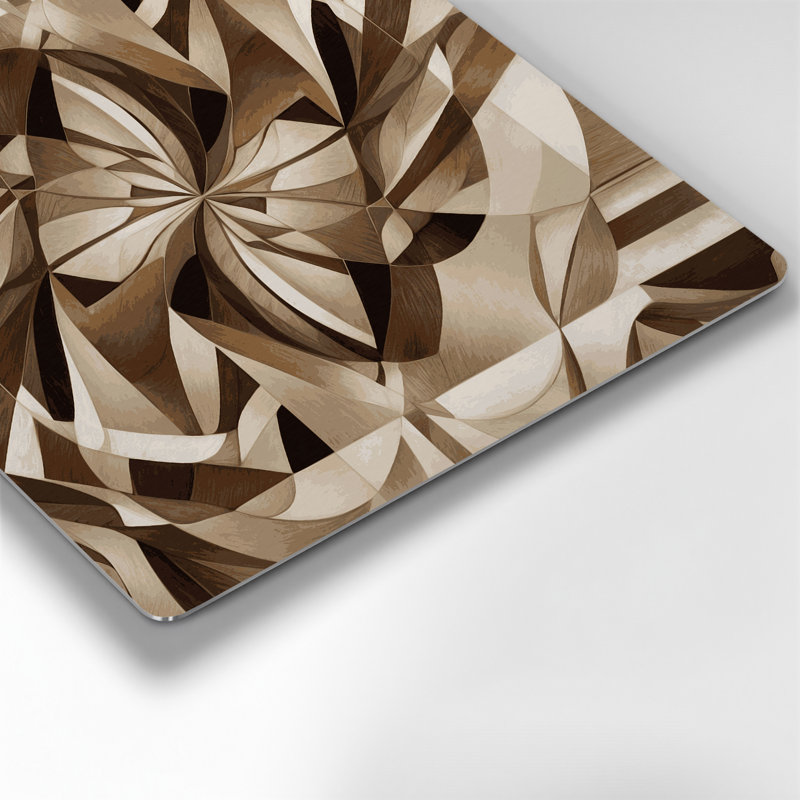 Abstraction géométrique 26, art mural en métal beige, H 12 po x l 12 po