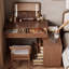 Bureau de coiffeuse moderne en bois massif avec miroir lumineux et 8 tiroirs