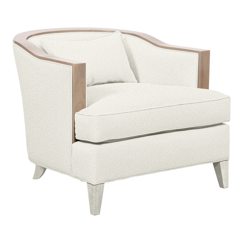 Thom Filicia Home Upholstered Barrel Chair, Kenworth Pearl Polyester, Navajo