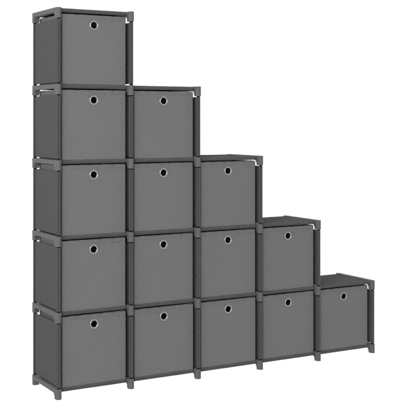 Aras 16 Piece 175.5cm 15 Shelf Shelving Unit Set, Grey