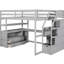 Lit mezzanine double en bois massif gris avec bureau, tablettes, tiroirs et tablette de rangement-1023996849-1023996851