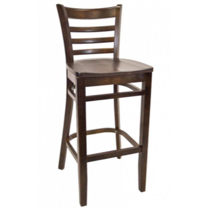 Tabouret de bar d'intérieur en bois massif 29 po, Noyer, Noyer