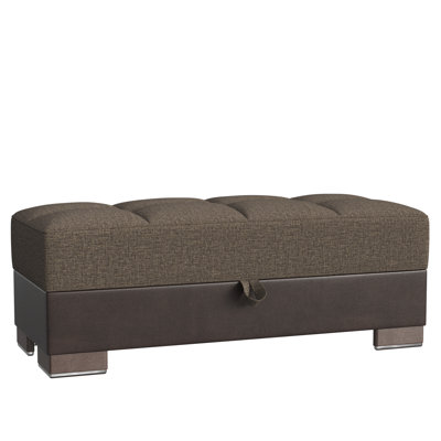 Repose-pieds rembourré en tissu avec rangement Clemmer