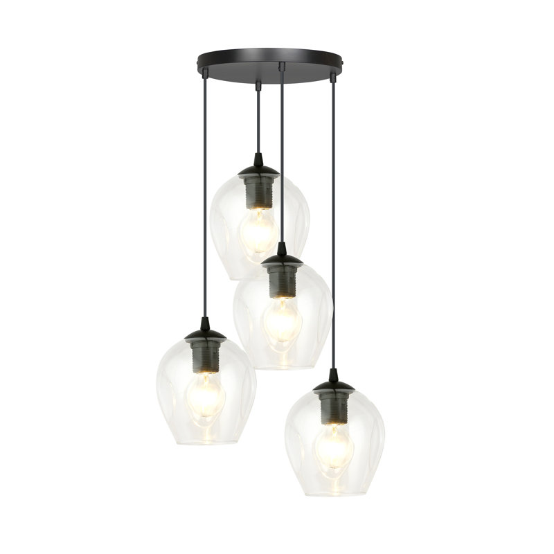 Cadi-Grace 4 - Light Black Cluster Pendant, Transparent