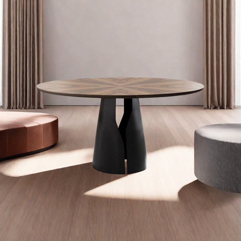 Table de salle à manger simple en bois massif de style américain Pruett, H 29,5 po x L 51 po x l 51 po