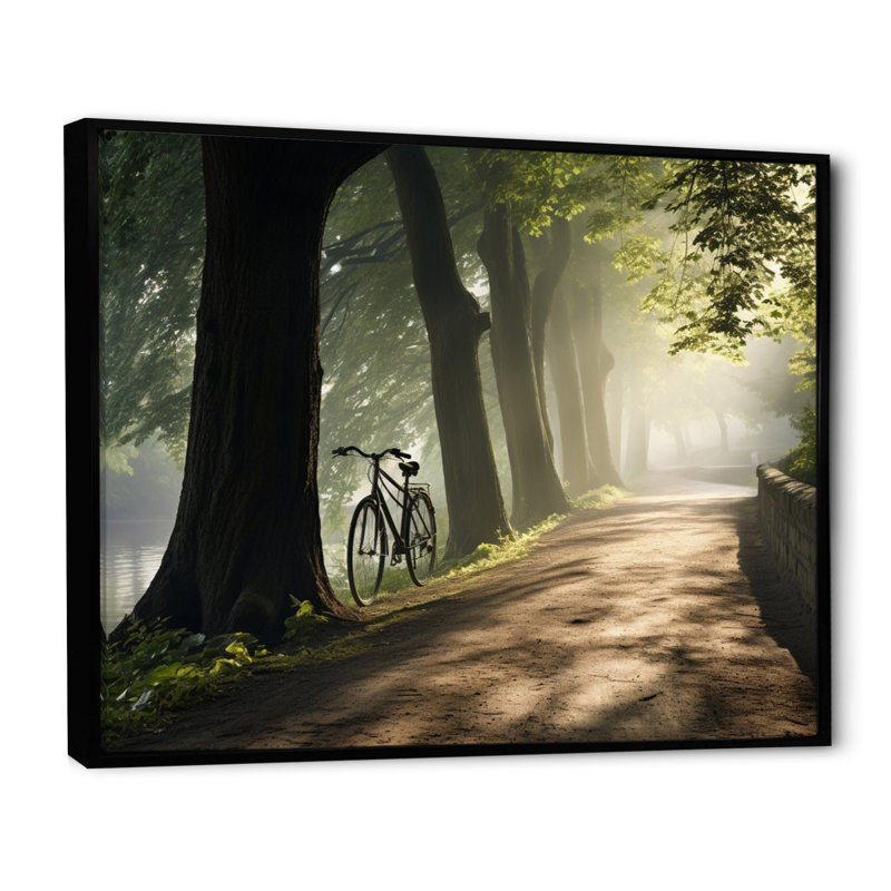Piste cyclable vélo sereine III - impression, Cadre flottant noir, H 24 po x l 32 po x P 1 po