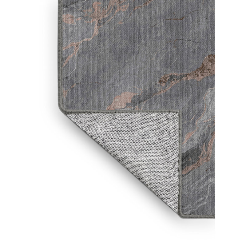 Machine Washable Gray Area Rug, Rectangle 8' x 12'