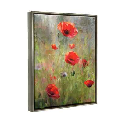Abstrait coquelicots rouges sur toile