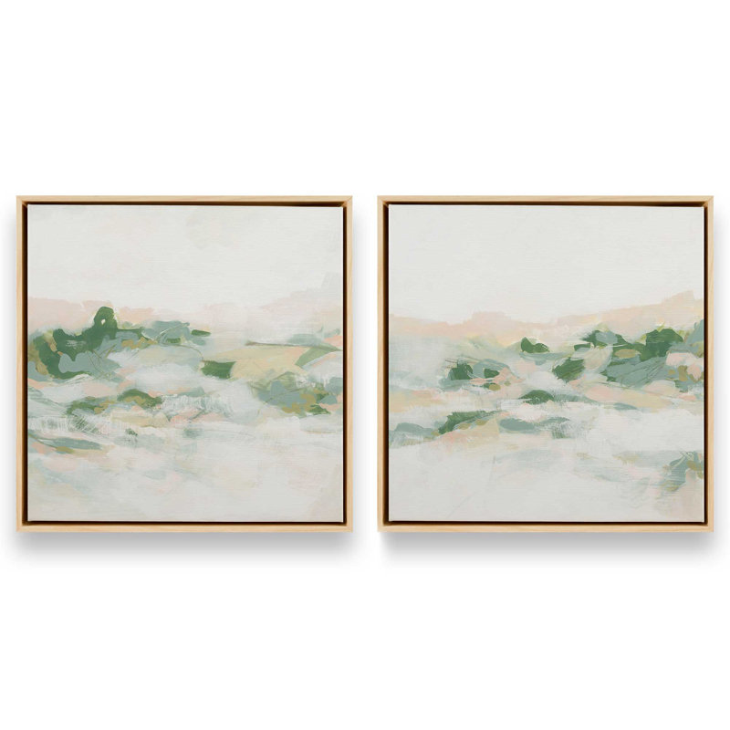 Ensemble de 2 pastel sauvage, H 33 po x l 66 po, Cadre américain en érable flottant