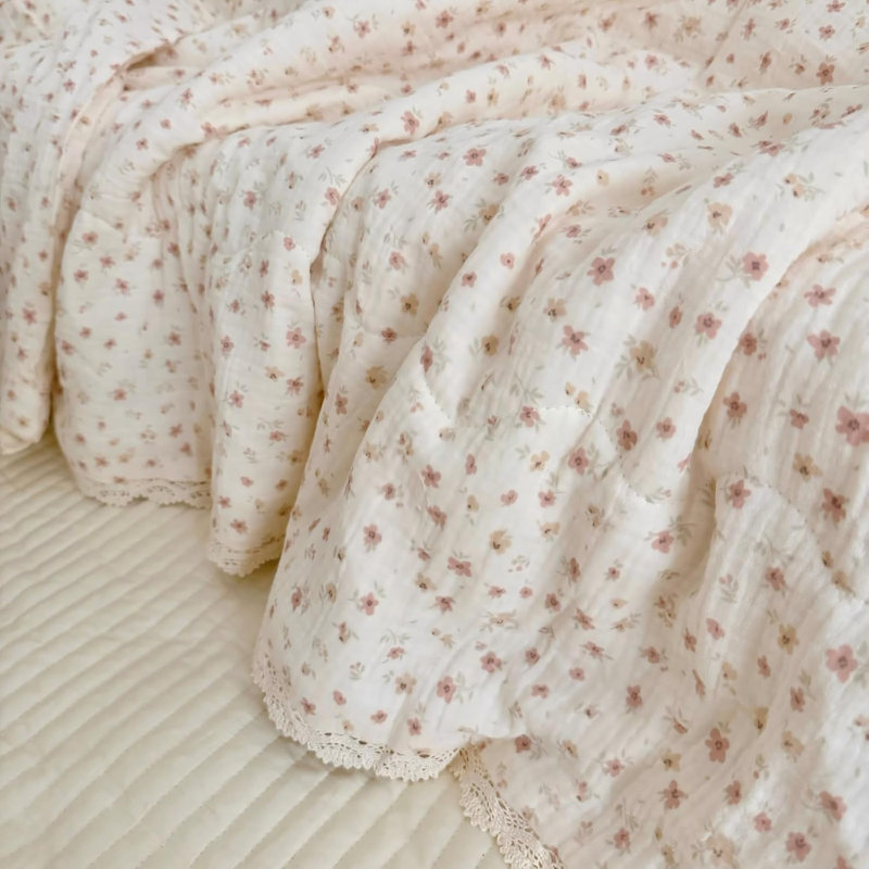 Cute Pattern 2-Layer Muslin Cotton Quilt/Blanket
